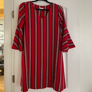 Small Red Long Sleeve Cato Dress
